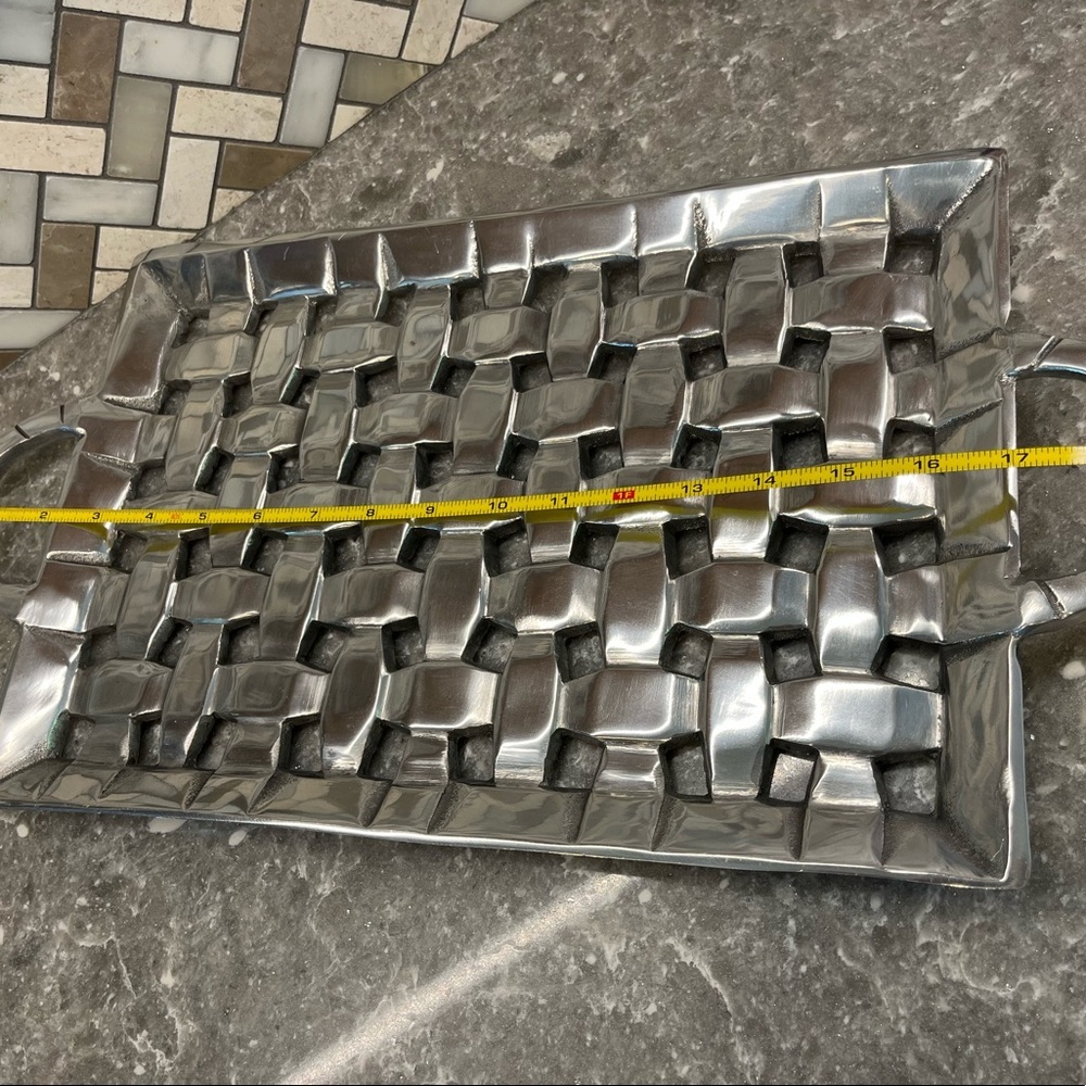 Aluminum Metal tray. Open weave appearance. - Picture 6 of 7